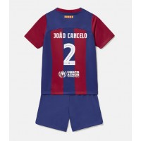 Camiseta Barcelona Joao Cancelo #2 Primera Equipación Replica 2023-24 para niños mangas cortas (+ Pantalones cortos)